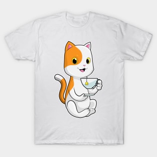 Cat with Cup of Tee T-Shirt